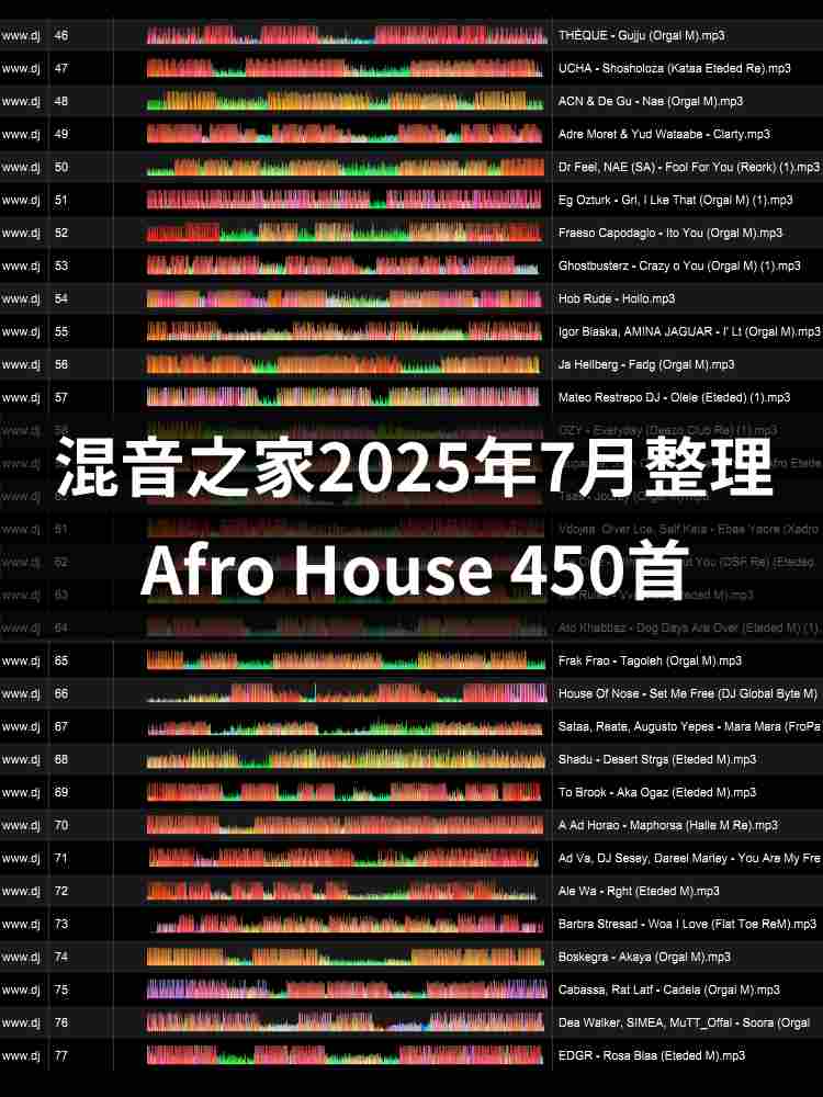 混音之家 2025-7月 Afro House （450首）